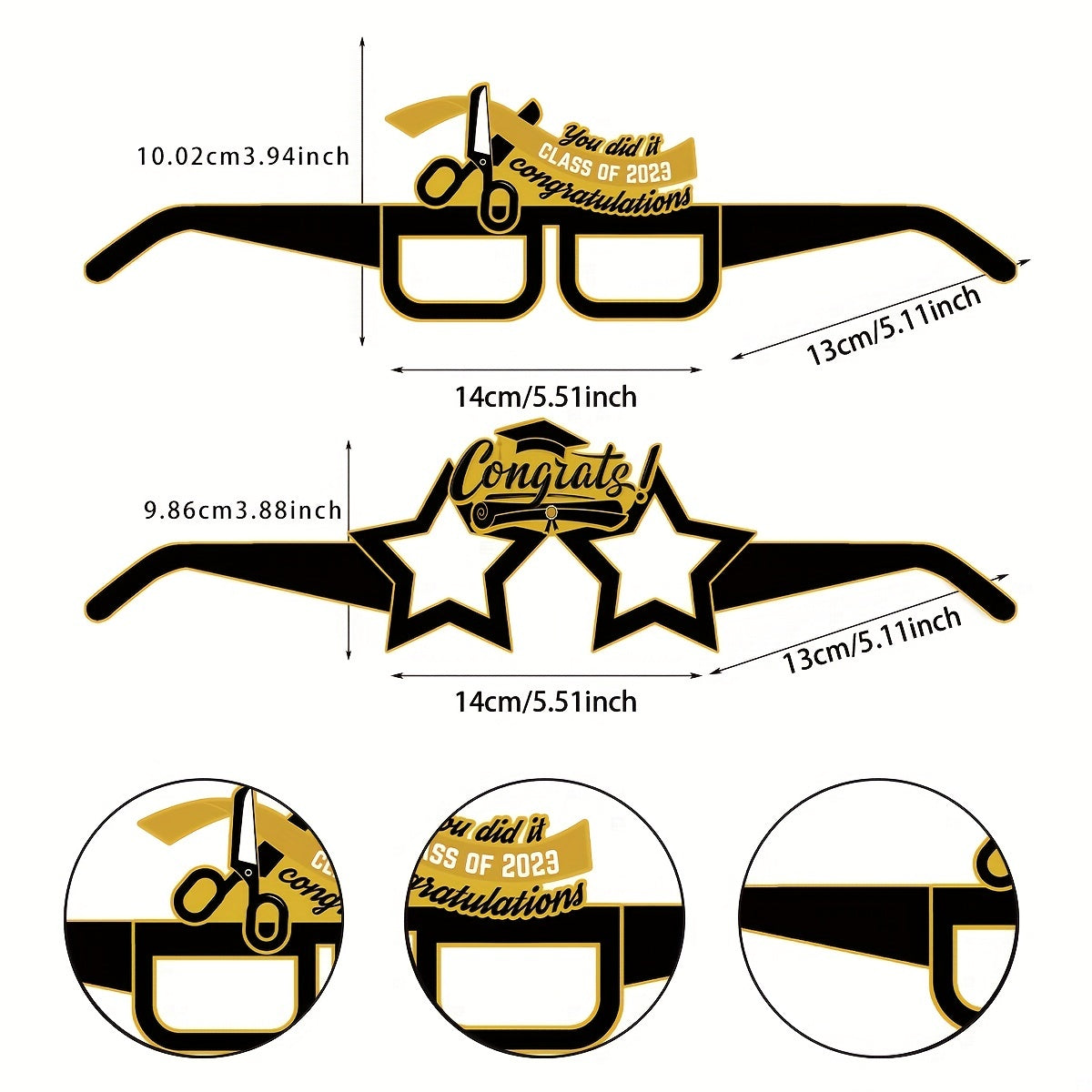 6pcs Graduation Students Glasses Graduation Party Decorations Photo Props