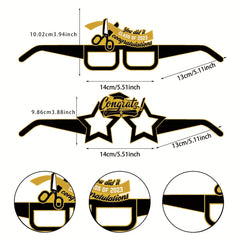 6pcs Graduation Students Glasses Graduation Party Decorations Photo Props