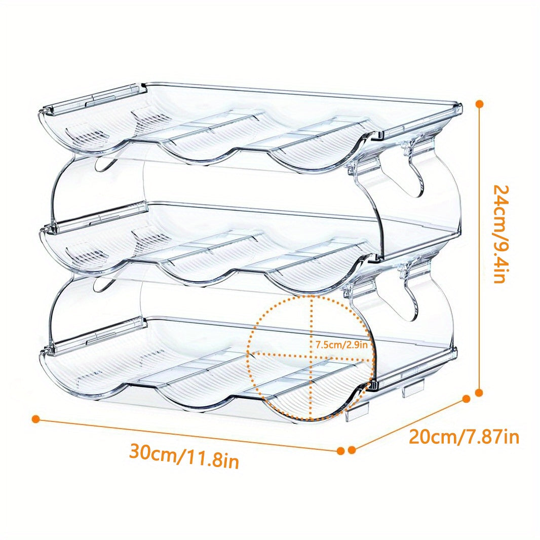 Water Bottle Organizer 4 Tier Plastic Stackable Holder Rack