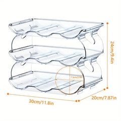 Water Bottle Organizer 4 Tier Plastic Stackable Holder Rack