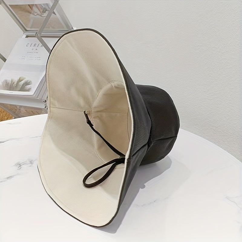 Reversible Solid Bucket Hat Casual Basin Hats Unisex Sunscreen Fisherman Cap