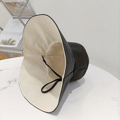Reversible Solid Bucket Hat Casual Basin Hats Unisex Sunscreen Fisherman Cap