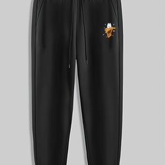 Duck Mouth Print Men's Drawstring Sweatpants Loose Casual Trousers