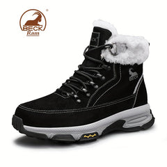 Men's Winter Thermal Snow Boots Fuzzy Lining Windproof Hiking Shoes