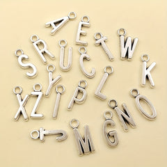 26pcs Antique Silver English Alphabet A Charms Pendant DIY Jewelry Making