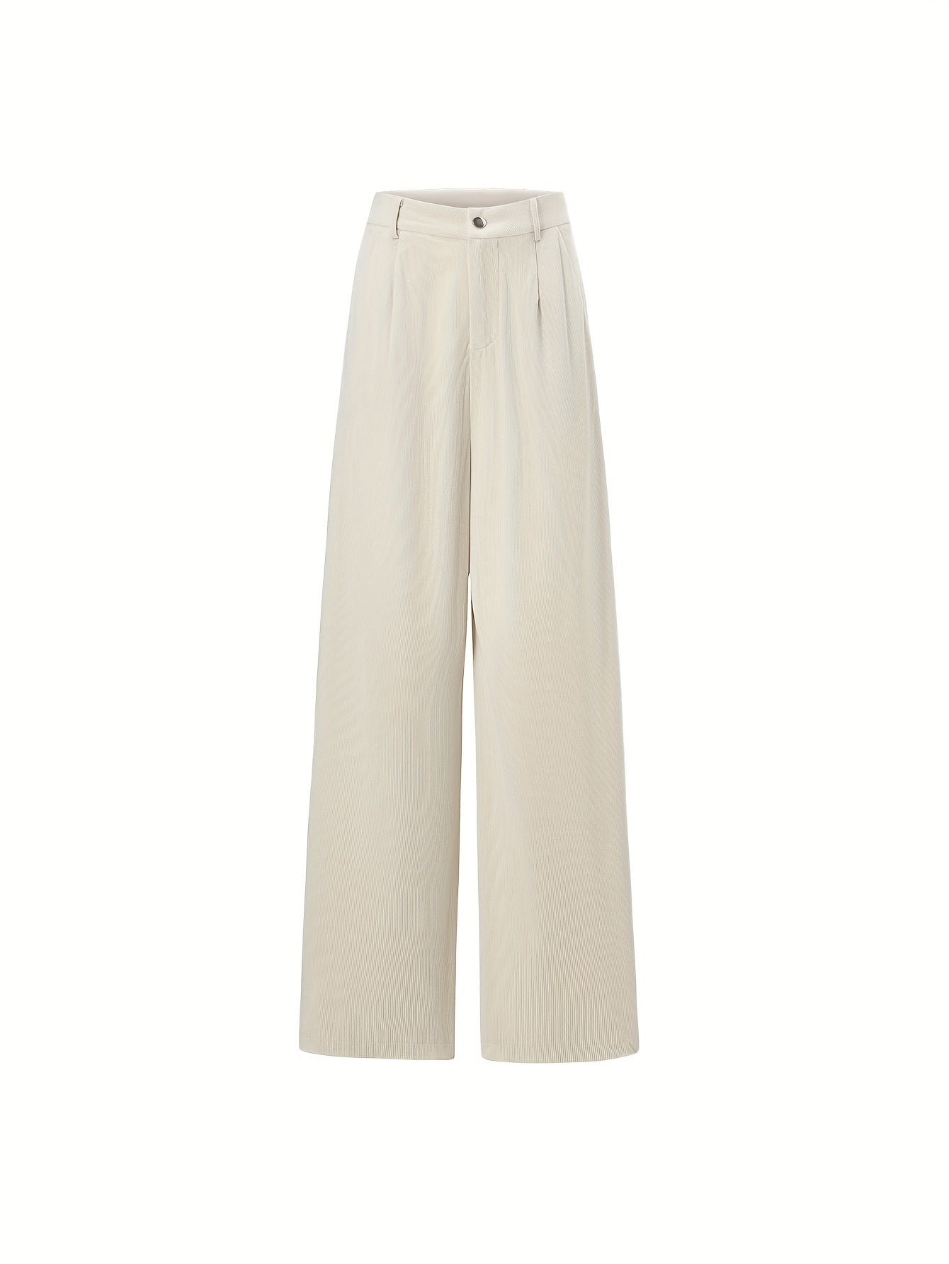 Corduroy Straight Button Front Pants for Women
