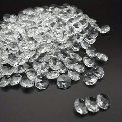 100pcs 1.0 55inch Transparent Octagonal Beads for Chandelier Curtain Ties
