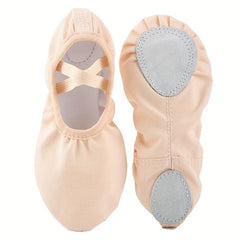 Kids Solid Dance Shoes Soft Sole Training Ballet Shoes