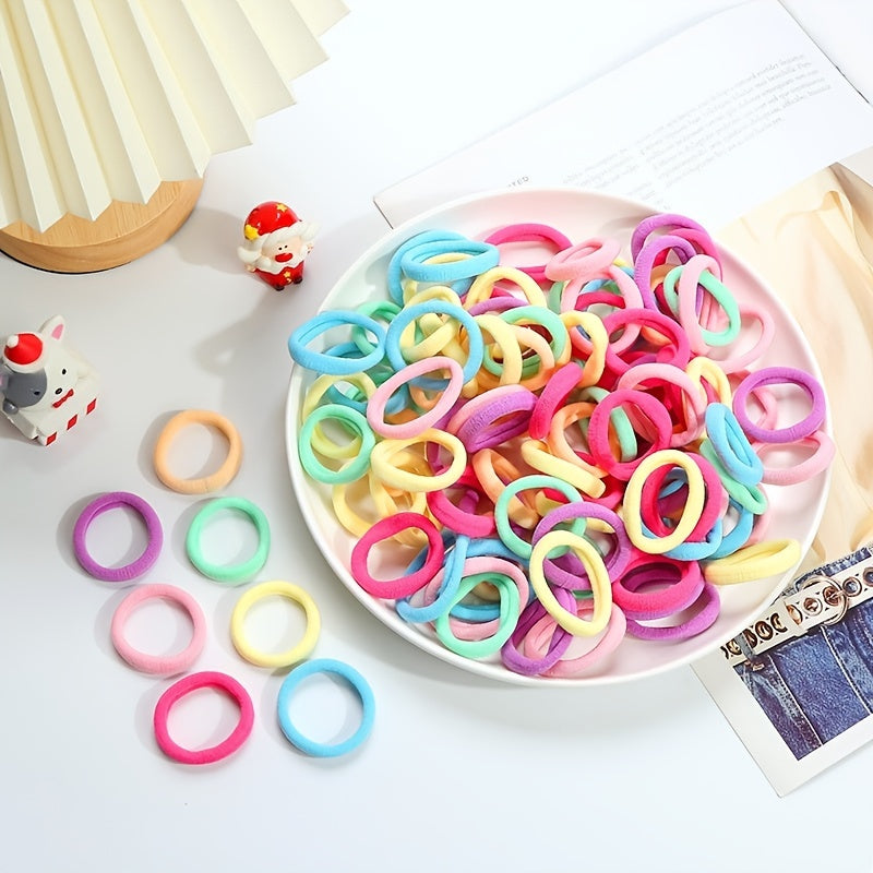 100pcs Small Hair Tie Candy Hair Rope Ponytail Braids Holder Hair Ring