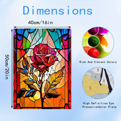 Vibrant Rose Flower DIY Paint by Numbers Kit 40 64x50 Frameless