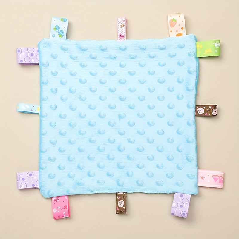 Baby Tag Security Blanket Soothing Plush Square Sensory Toy