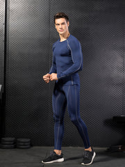 Men's Quick Dry Athletic Tracksuit Long Sleeve Jersey Stretch Leggings