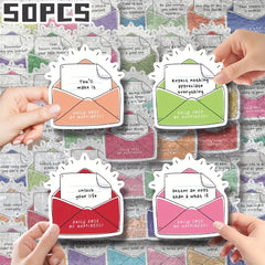 50pcs Happiness Stickers Positive Affirmation Quotes Birthday Rewards S
