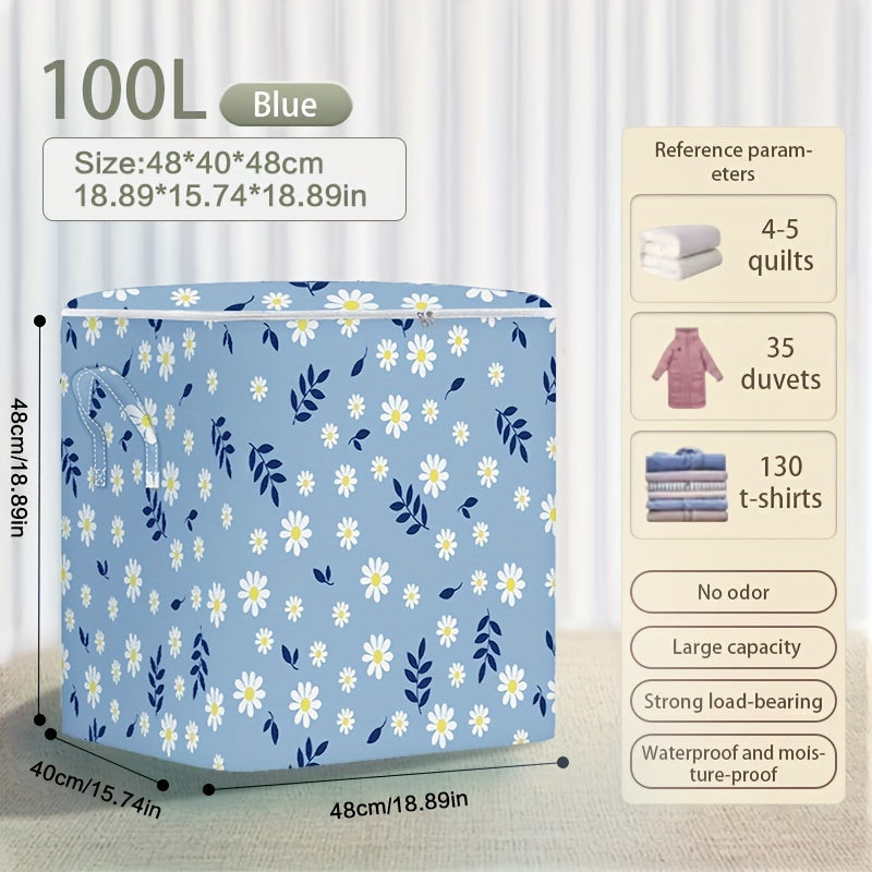 Large Daisy Pattern Storage Bag Clothes Organizer