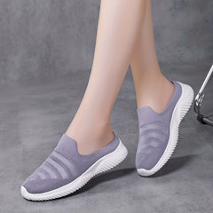 Women's Breathable Knit Mule Sneakers Slip On Outdoor Shoes