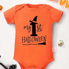 Halloween Baby Onesies First Halloween Letter Print Baby Bodysuits