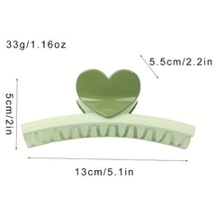 Glossy Hair Claw Heart Decor Sweet Hair Clip Ponytail Holder