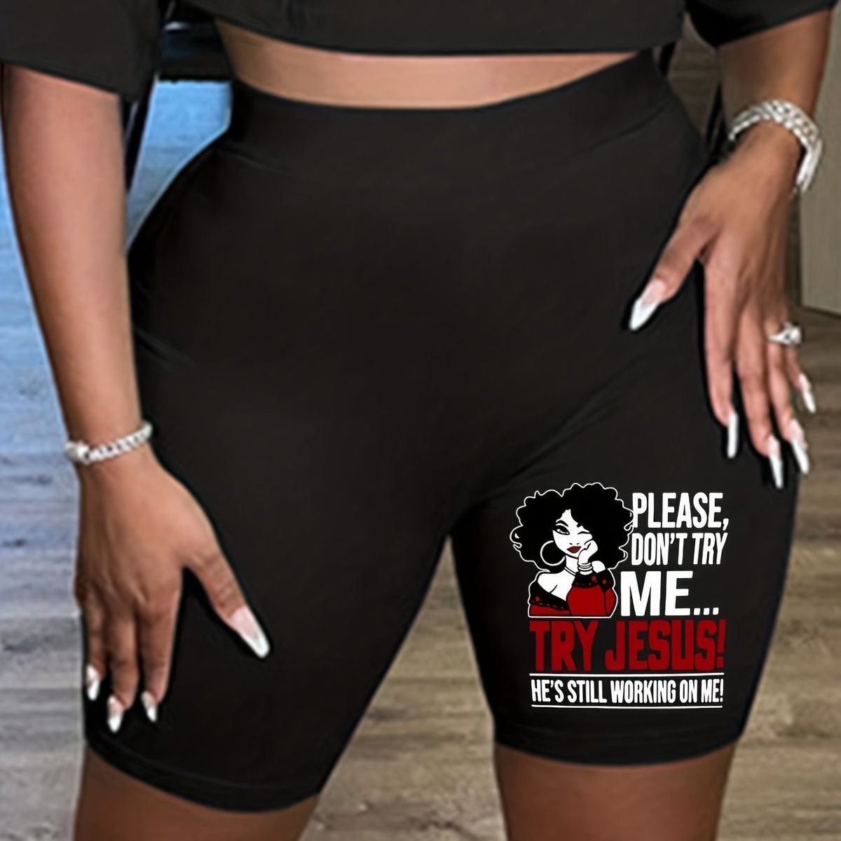  Women's High Rise Stretch Biker Shorts