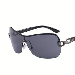 Y2K Semi Rimless Sunglasses Gradient Lens UV400