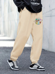 Cartoon Print Men's Sweatpants Casual Jogger Pants With Pockets