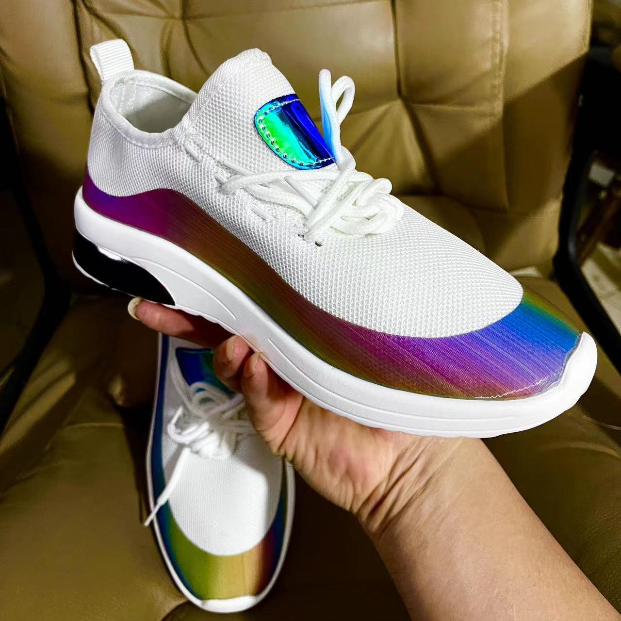 Women's Colorblock Sneakers Low Top Lace Up Walking Shoes