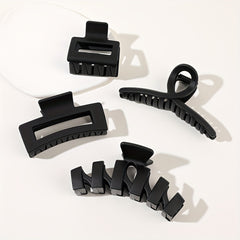 4pcs Classic Square Hair Claw Set for Women Girls