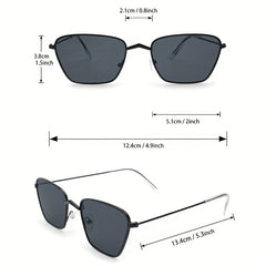 Square Metal Sunglasses UV400 Anti Glare for Men Women