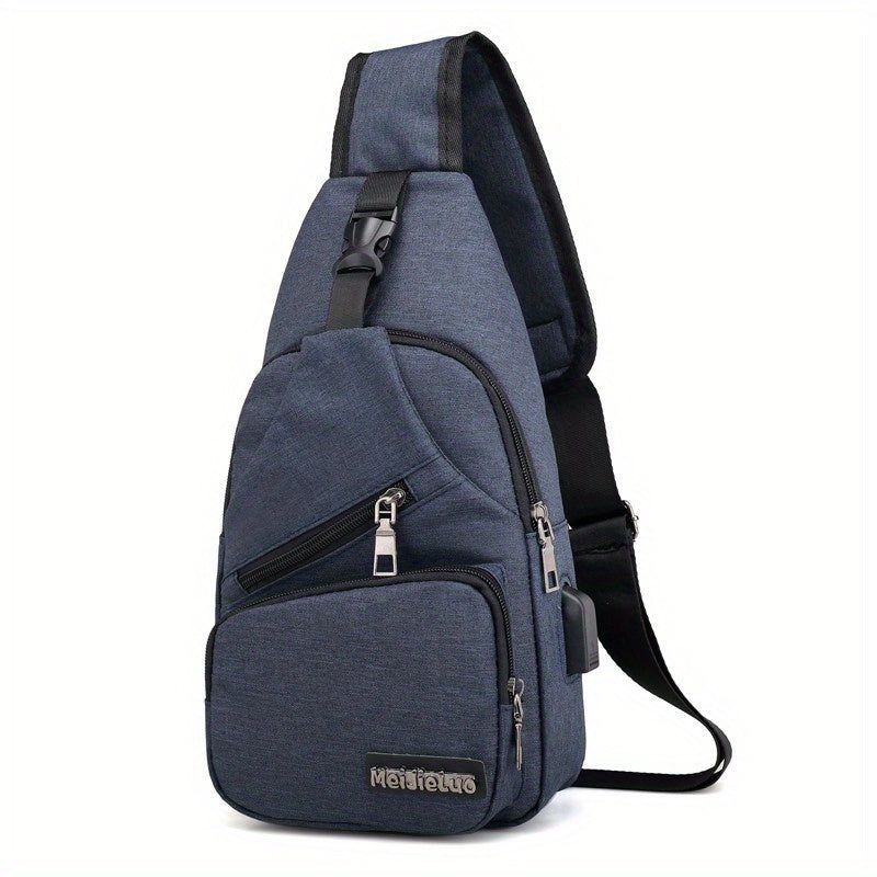 Men's Crossbody Bag with USB Charging Port