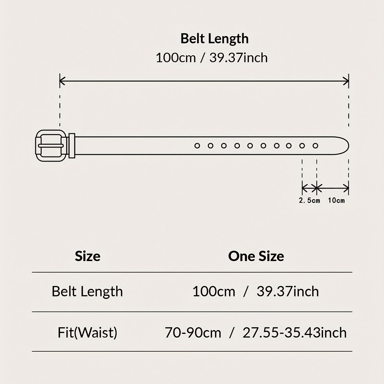 3pcs Triple Ring Buckle Belt Set in Classic Colors for Women