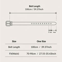 3pcs Triple Ring Buckle Belt Set in Classic Colors for Women