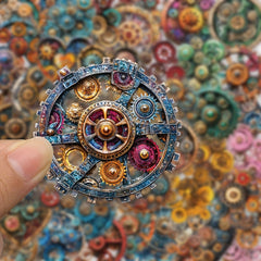 50pcs Steampunk Gears Waterproof Stickers Intricate Mechanical Self Adhesive