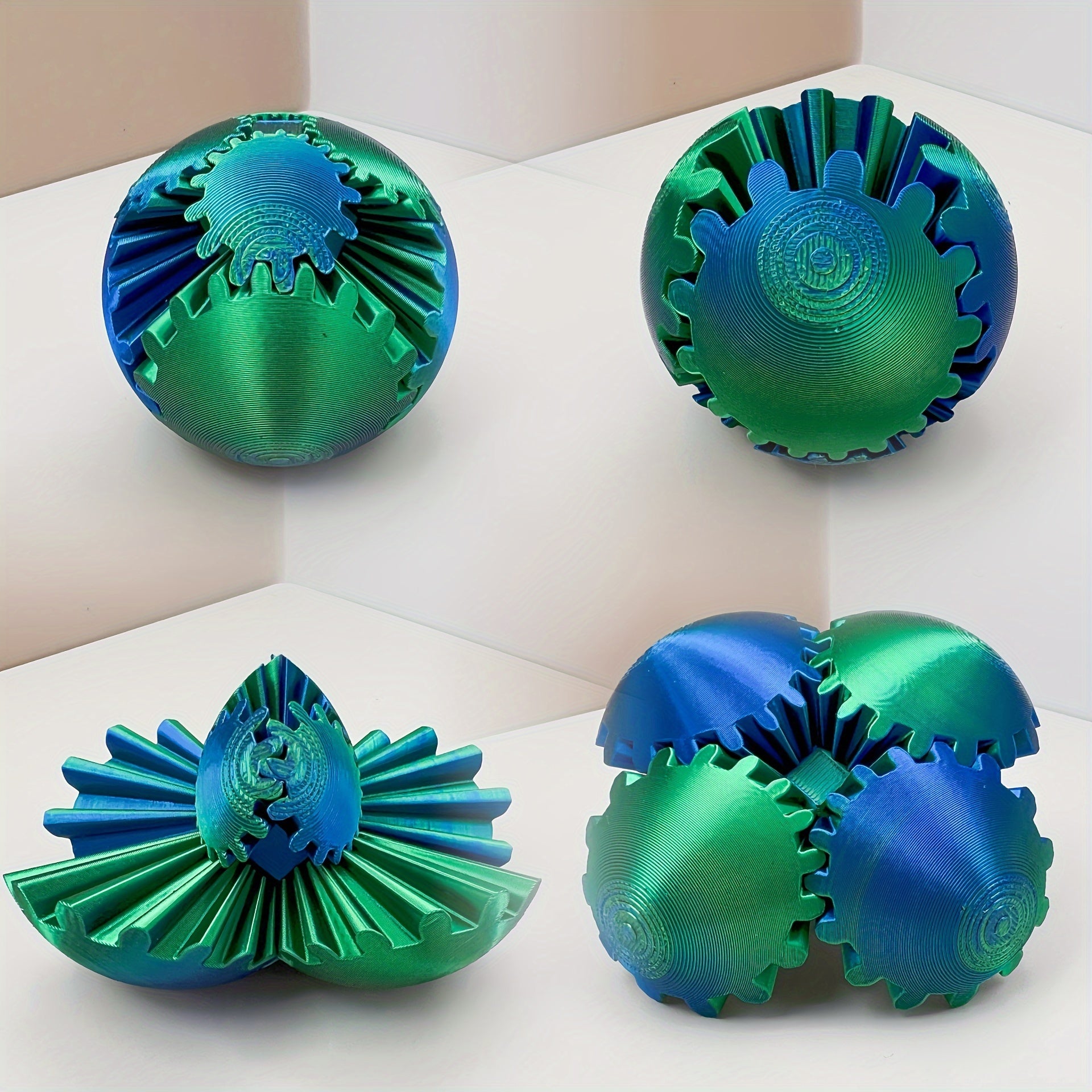 3D Printed Rotating Gear Ball Gradient Relax Desk Decor