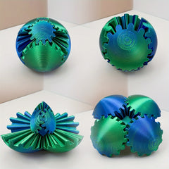3D Printed Rotating Gear Ball Gradient Relax Desk Decor