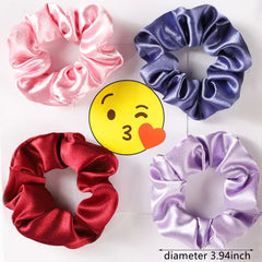 Satin Solid Hair Scrunchies Hair Bobbles Elastics Ponytail Holders