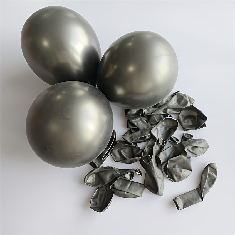20pcs 10 Inch Metallic Balloon Chrome Latex with Ribbon for Birthday Engagement