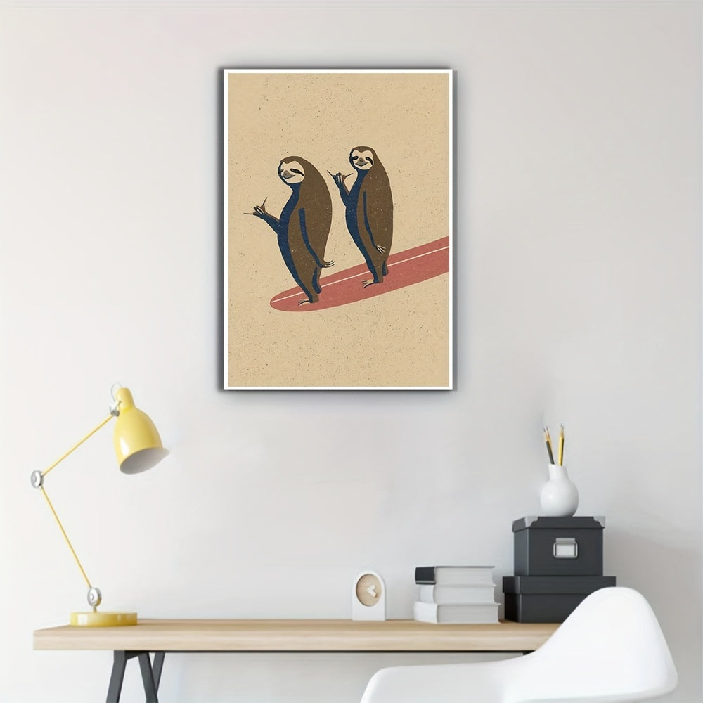 2pcs Sloths Animated Posters Wall Art High Definition Painting