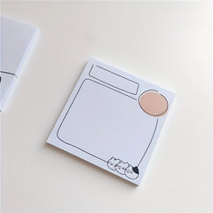 Cartoon Cat Dialog Box Non adhesive Note Paper 50 Sheets Message Book
