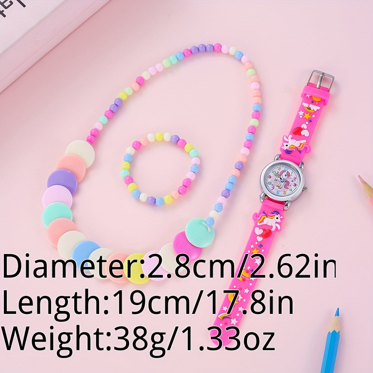 3pcs Set: Unicorn Watch, Bracelet, Necklace