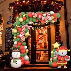 132pcs Christmas Balloon Garland Arch Kit with Merry Christmas Banner