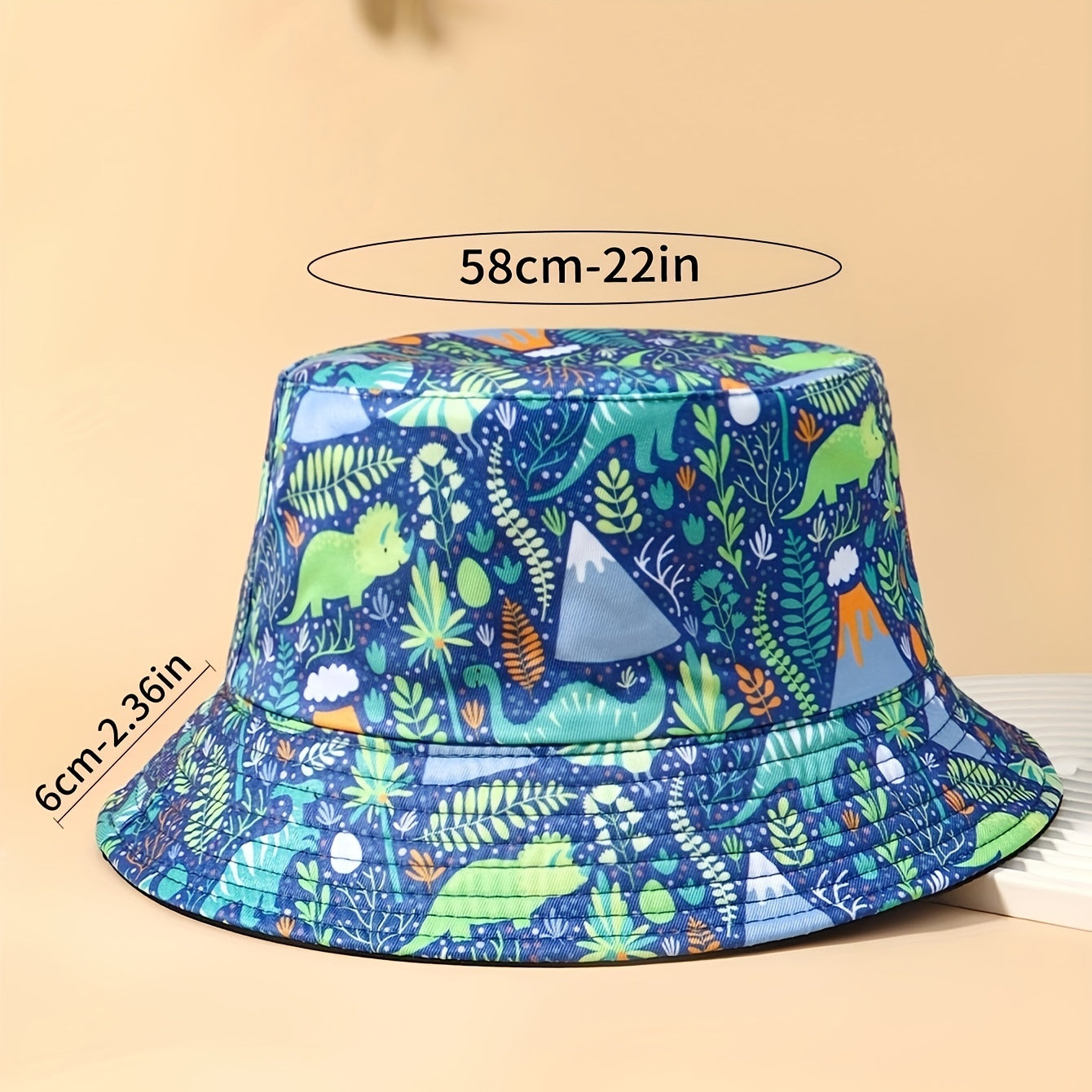 Unisex Dino Leaf Bucket Hat Outdoor Sunshade