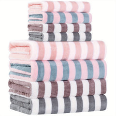 8pcs Microfiber Towel Set - Quick Dry & Soft Towels for Bathroom and Beach