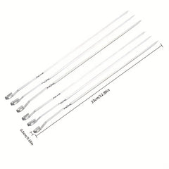 20pcs Reusable Stainless Steel BBQ Skewers for Grilling Parties