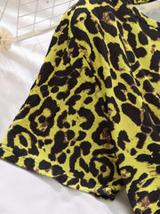  Leopard Print Short Sleeve Nightdress