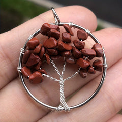 7 Charka Stone Tree Of Life Pendant Crystal Beads Energy Amulet
