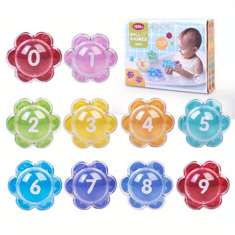 26 Floating Balls Shower Toys - Alphabet & Numbers - Animal Bathroom