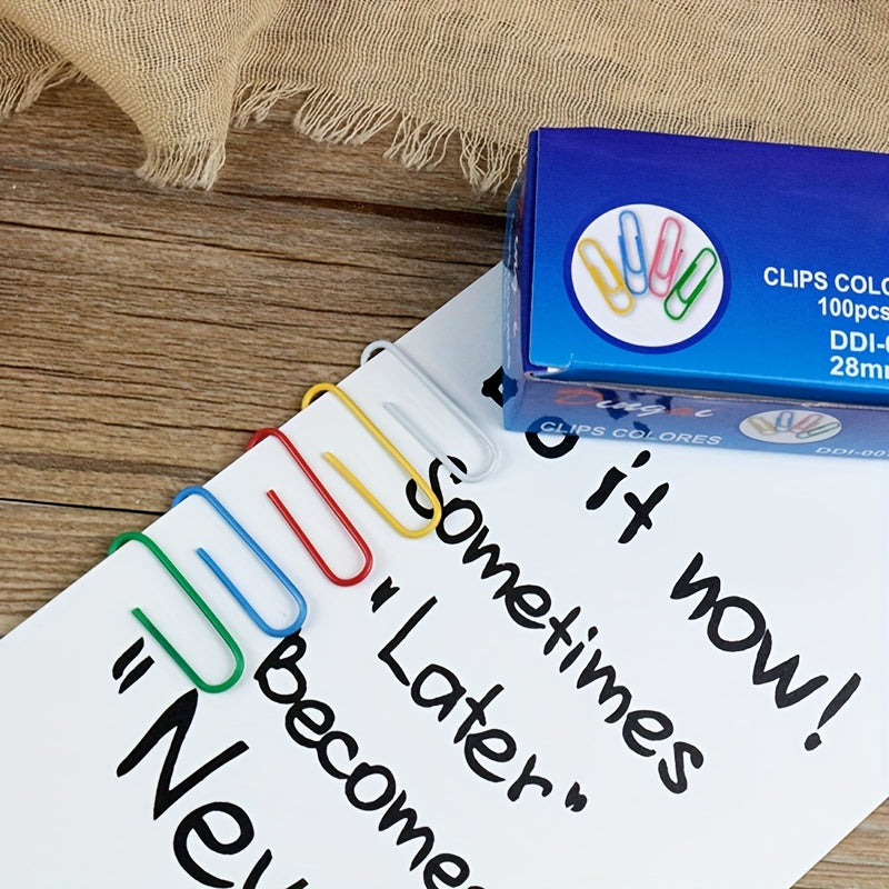 100pcs Multicoloured Clips Bookmark Paper Clips For Office