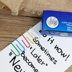 100pcs Multicoloured Clips Bookmark Paper Clips For Office