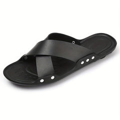 Men's Solid Breathable Slides Casual Slippers For Outdoor