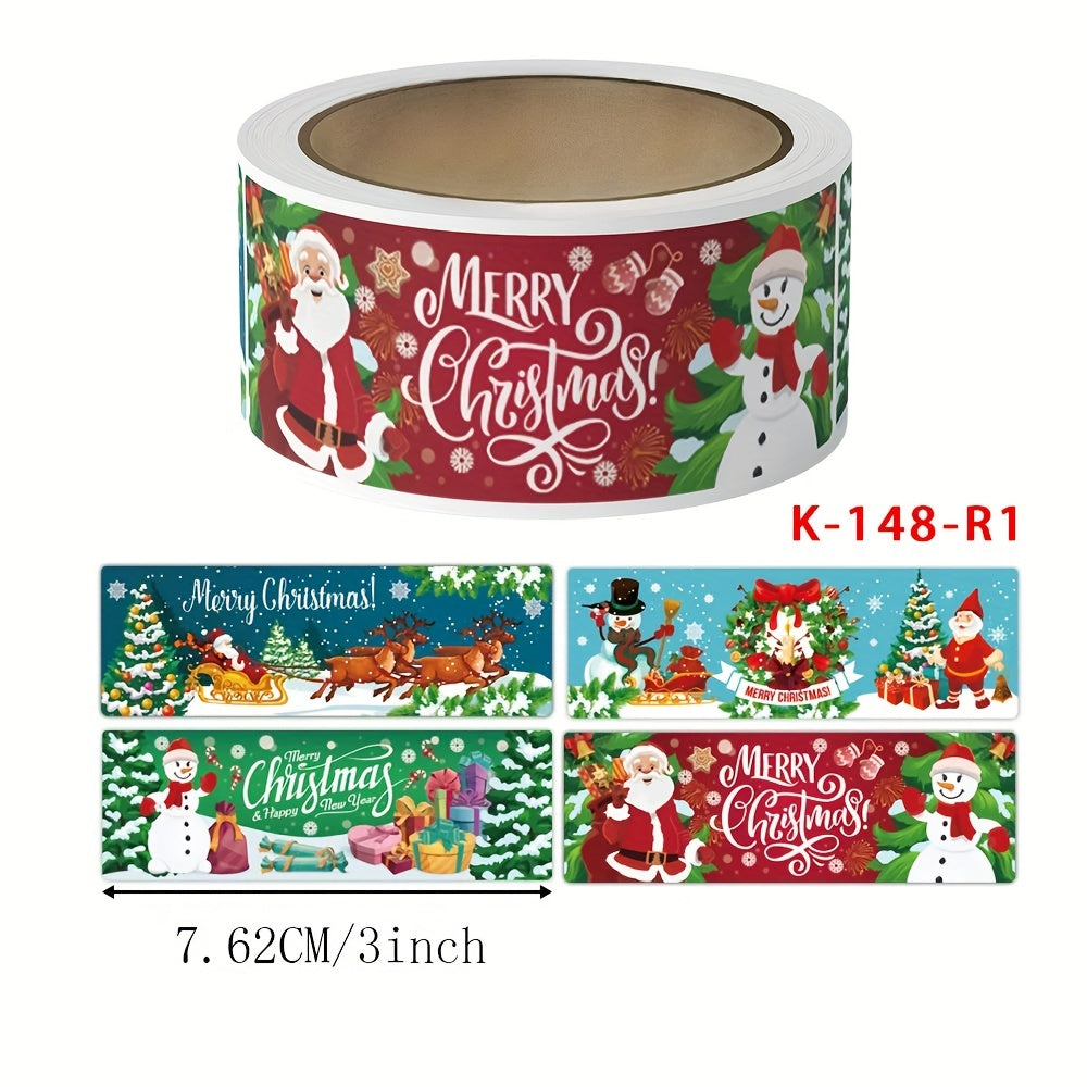 120pcs Christmas Self adhesive Stickers, Multiple Patterns, Gift Bag Decoration