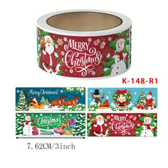 120pcs Christmas Self adhesive Stickers, Multiple Patterns, Gift Bag Decoration